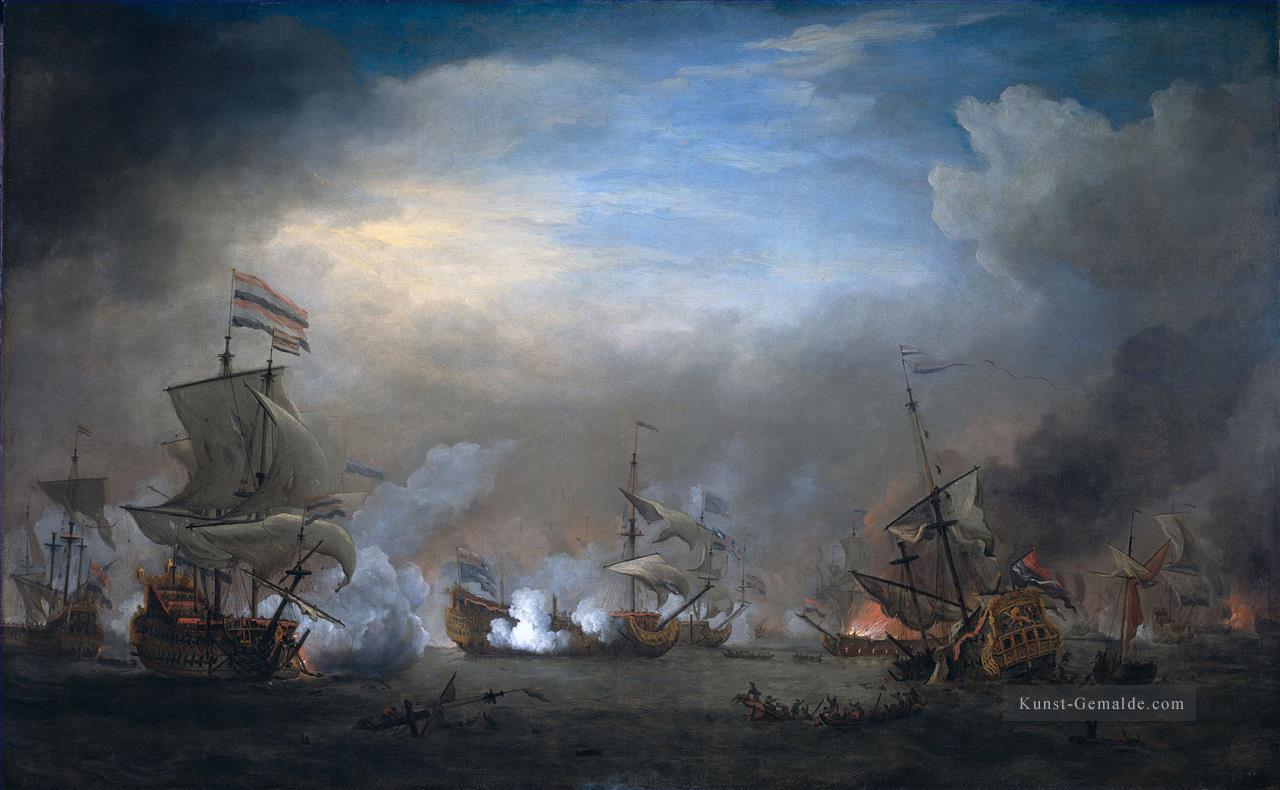Schlacht von Texels 21 august 1673 1707 Ölgemälde